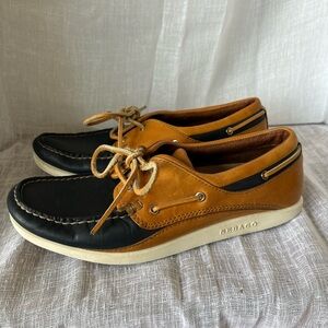 SEBAGO SZ 9 Docksidr Men's Two-Tone Navy Blue & Tan Leather Boat Shoes